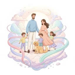 Retratos de Familia en Estilo Cartoon Personalizados